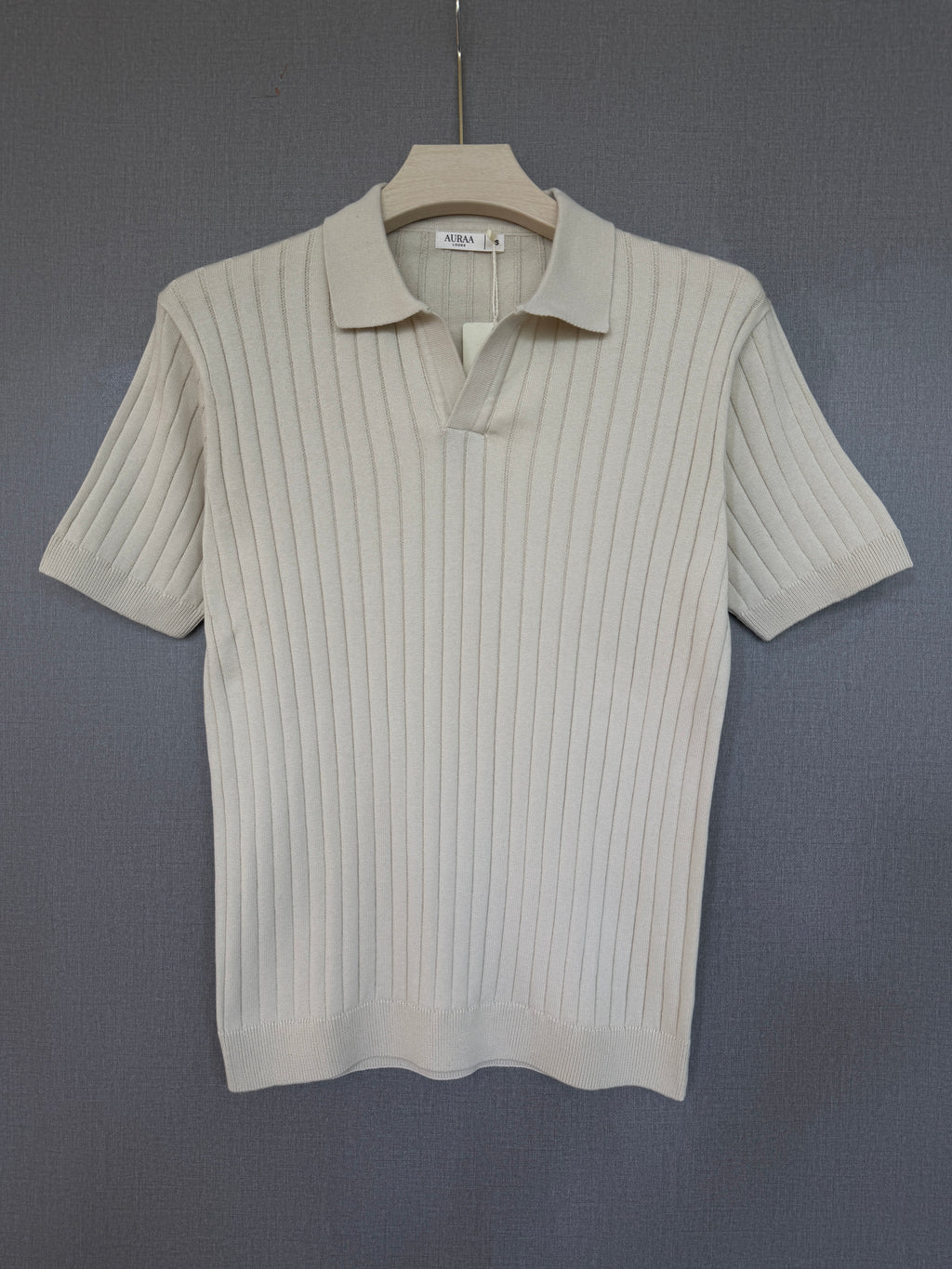 Ribbed Polo - Cream