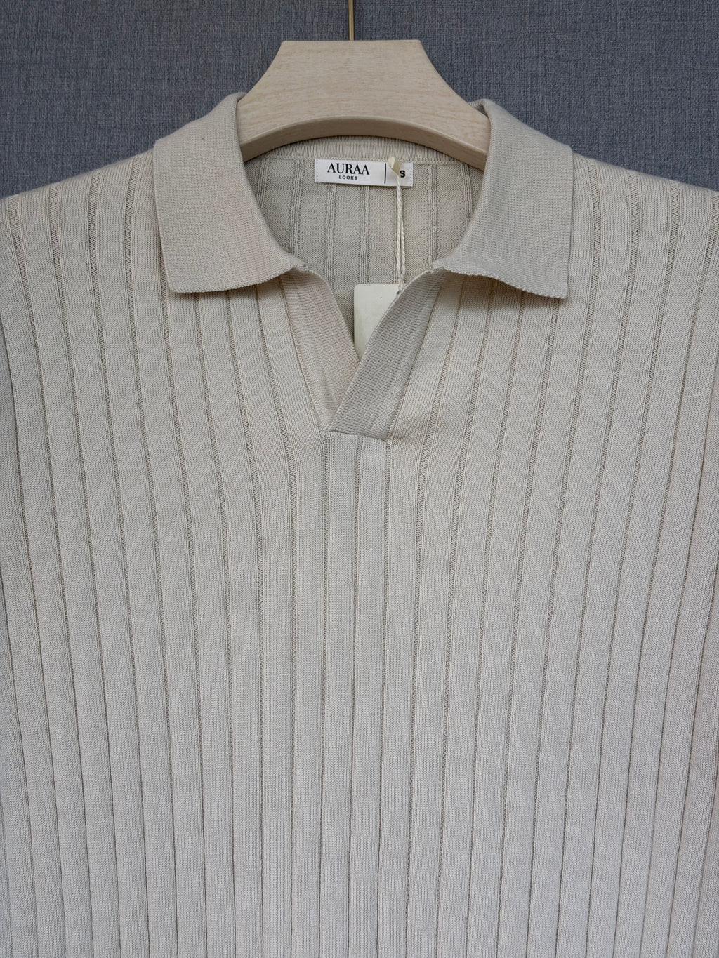 Ribbed Polo - Cream