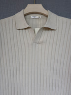 Ribbed Polo - Cream