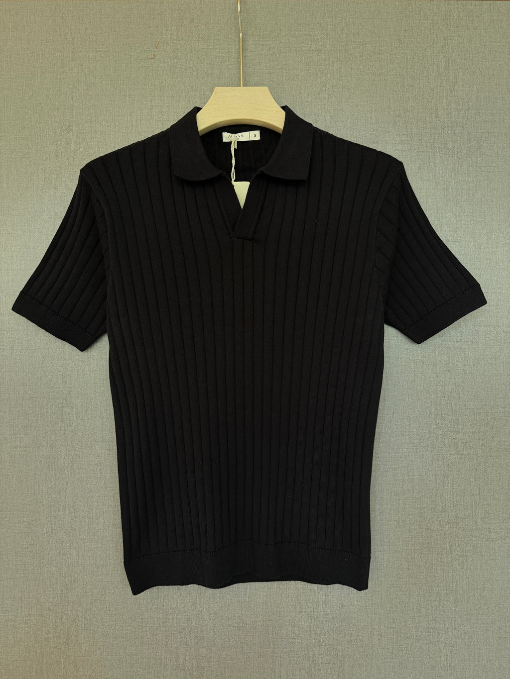 Ribbed Polo - Black