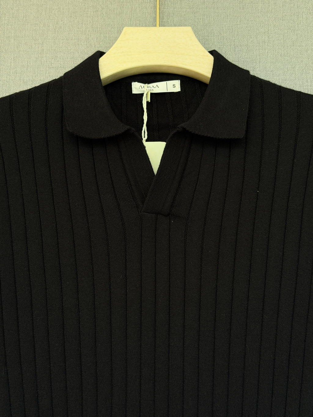 Ribbed Polo - Black