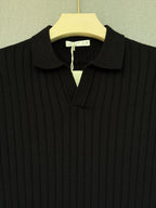 Ribbed Polo - Black