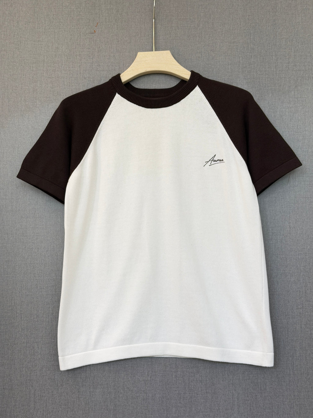 Classic Raglan Tee - Brown & White