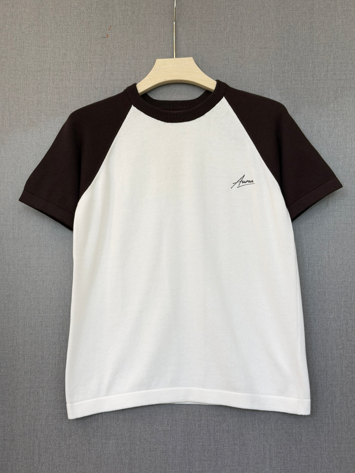 Classic Raglan Tee - Brown & White