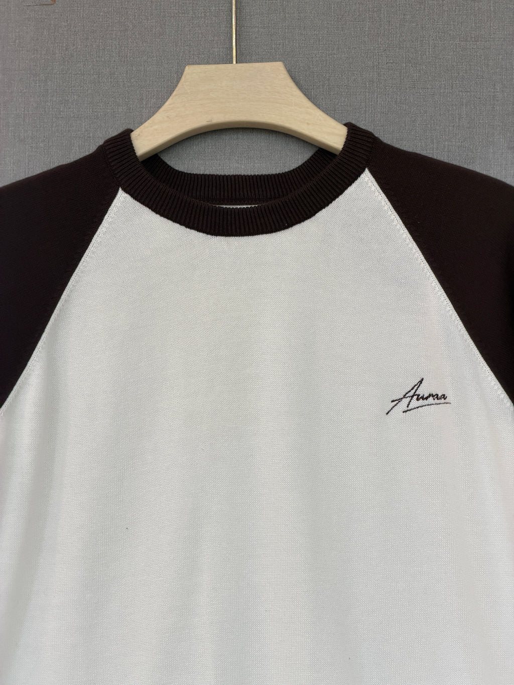 Classic Raglan Tee - Brown & White