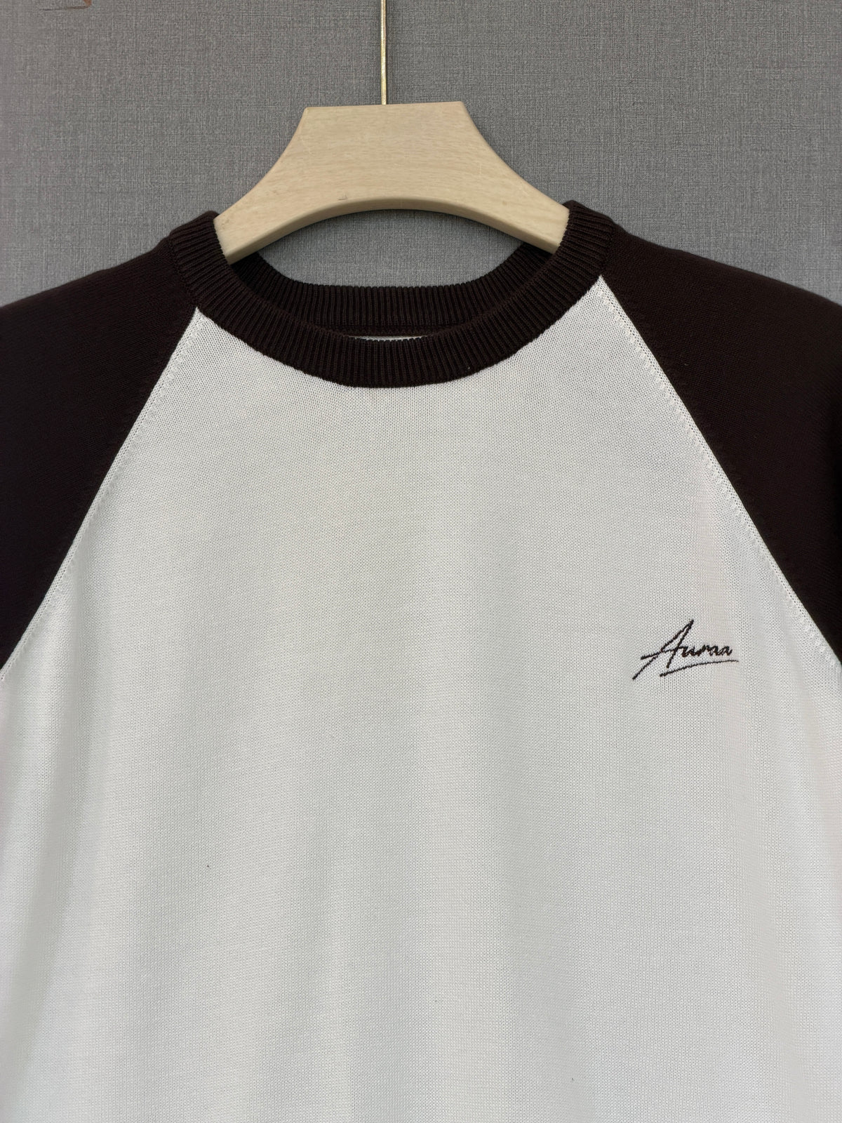 Classic Raglan Tee - Brown & White