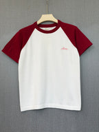 Classic Raglan Tee - Maroon & White