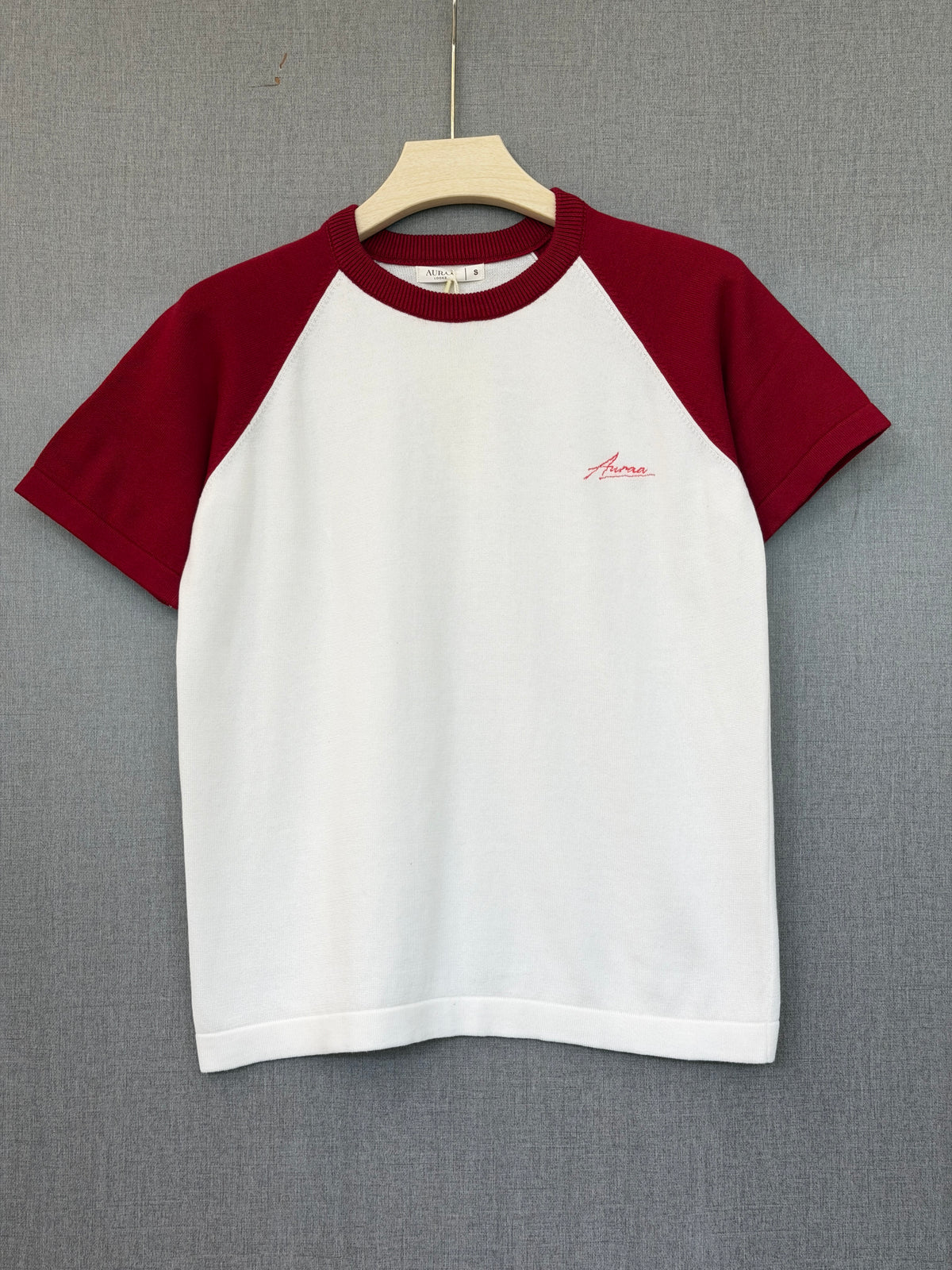 Classic Raglan Tee - Maroon & White