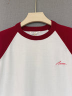 Classic Raglan Tee - Maroon & White
