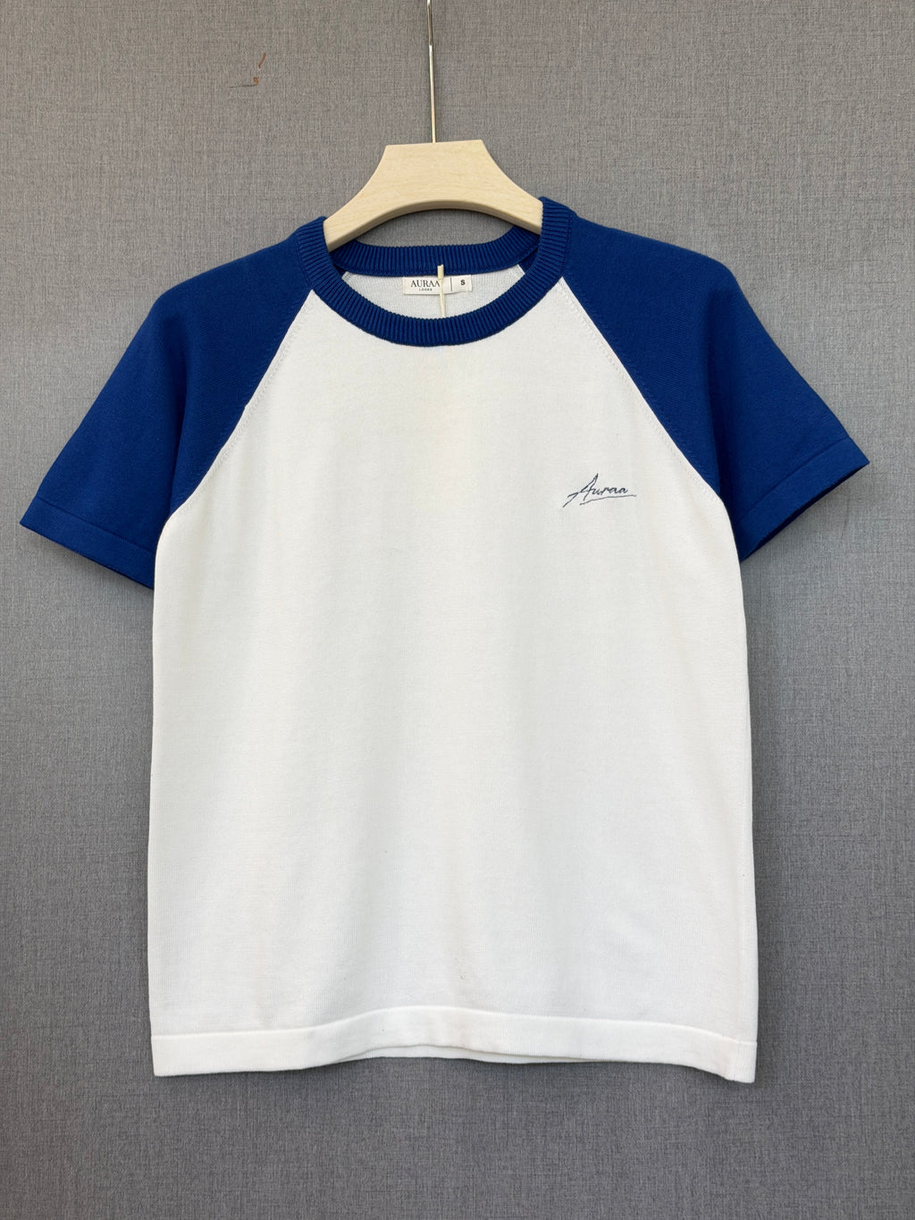 Classic Raglan Tee - Royal Blue & White