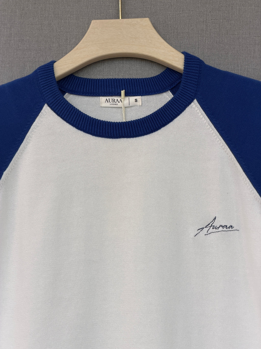 Classic Raglan Tee - Royal Blue & White