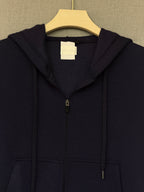 Oversized Zip Up Hoodie - Navy Blue