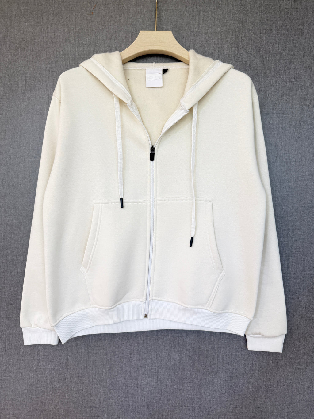 Oversized Zip Up Hoodie - Off White