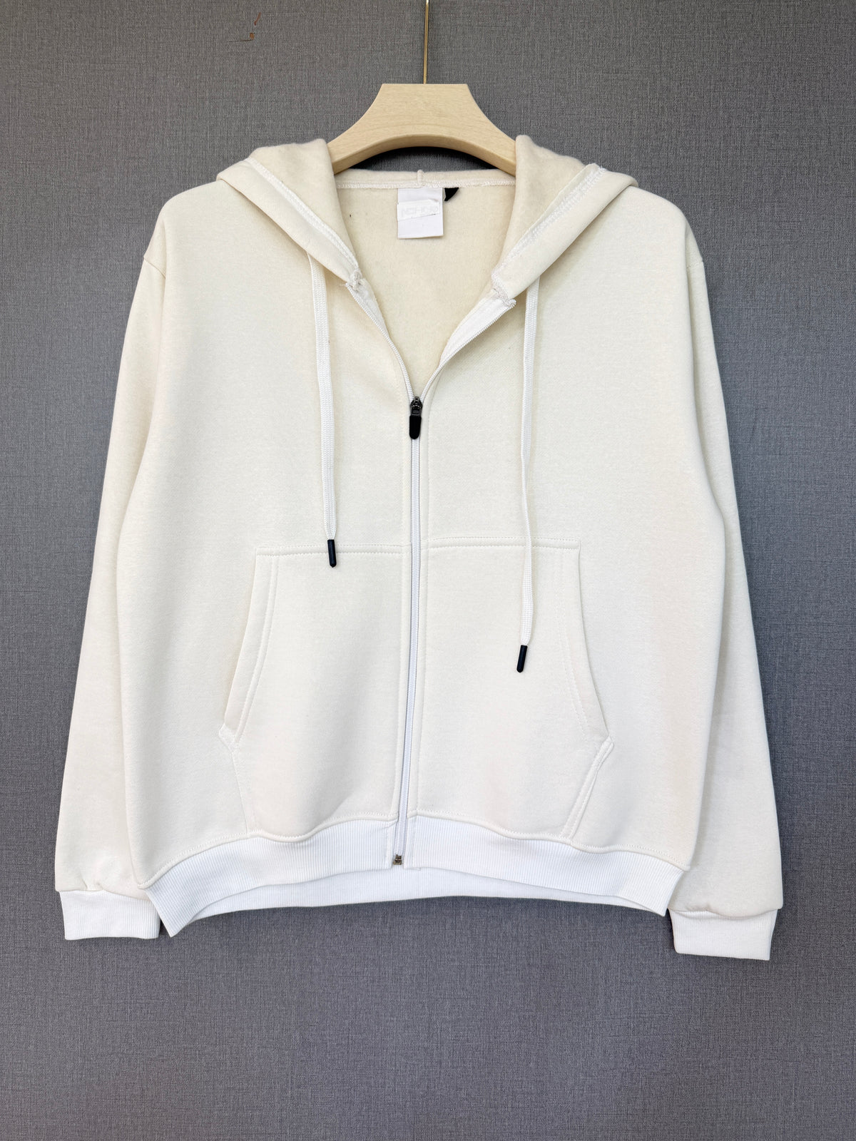 Oversized Zip Up Hoodie - Off White