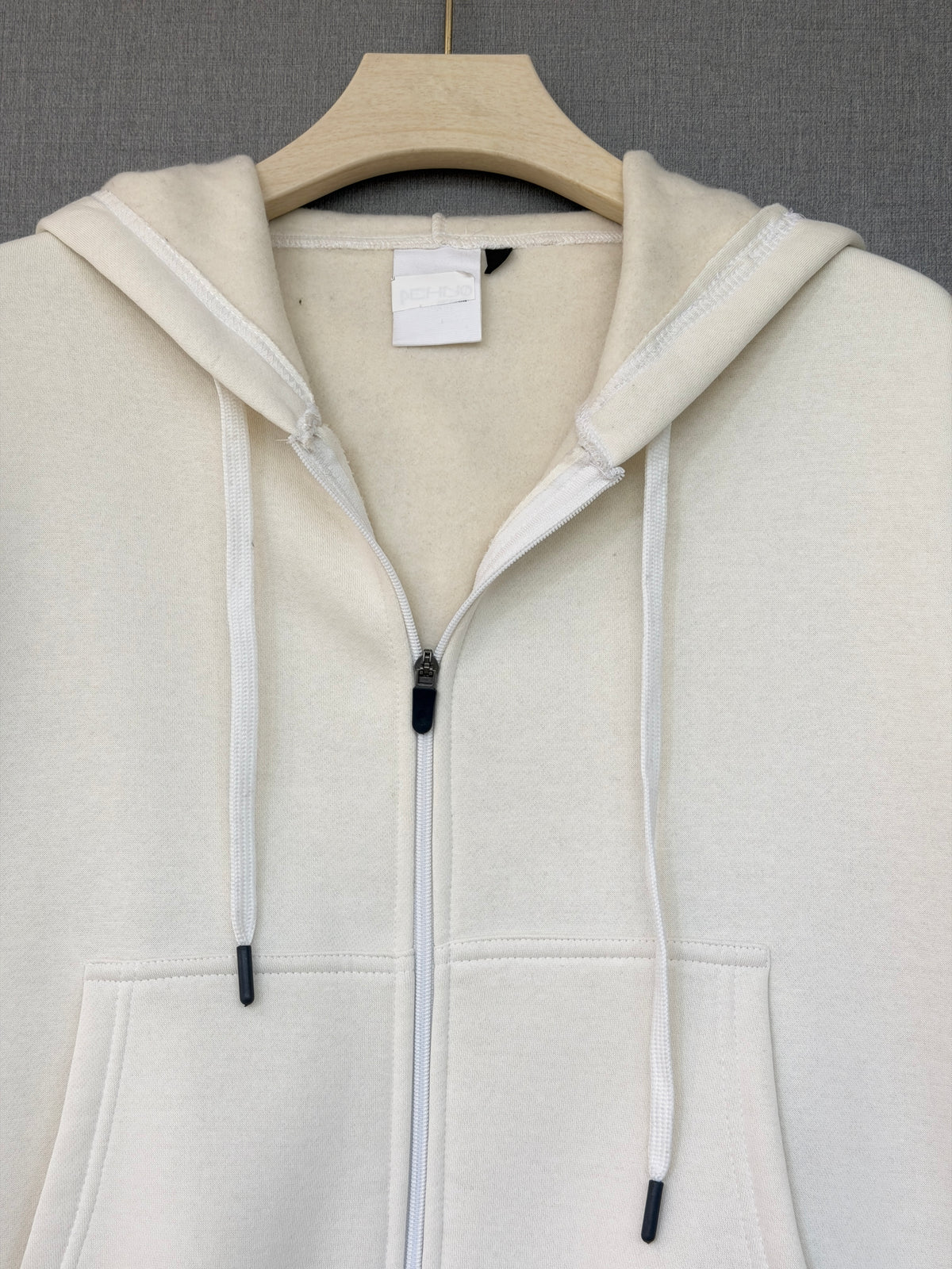 Oversized Zip Up Hoodie - Off White