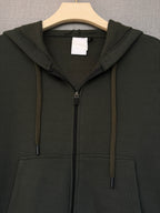 Oversized Zip Up Hoodie - Olive Green