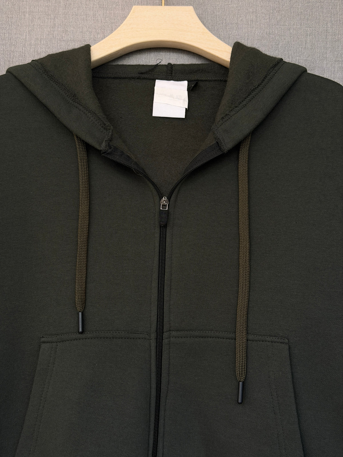 Oversized Zip Up Hoodie - Olive Green