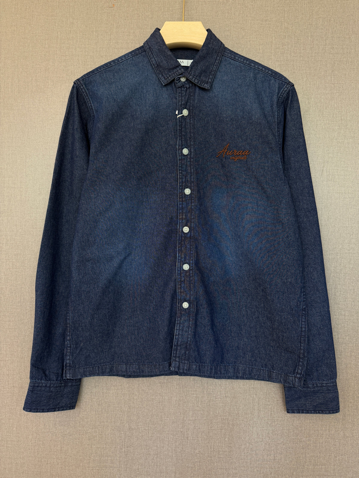 Dark Wash Denim Shirt - Navy Blue