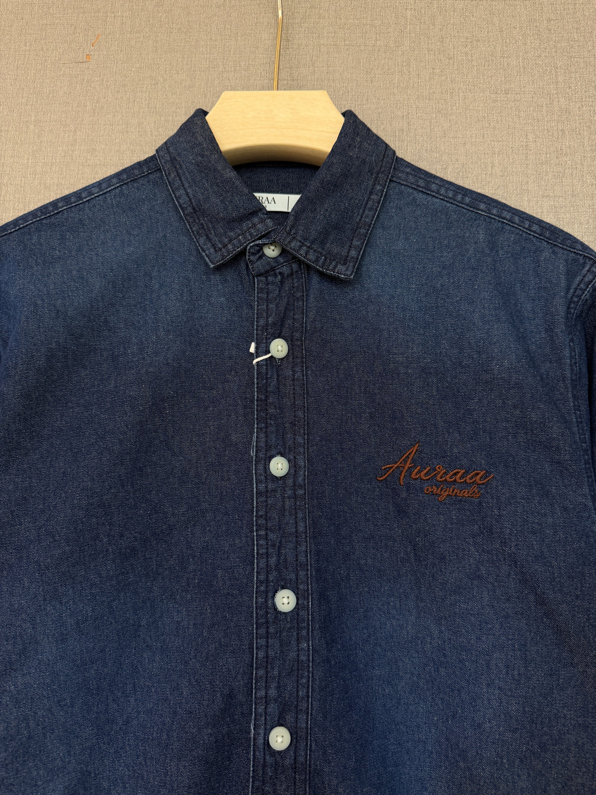 Dark Wash Denim Shirt - Navy Blue