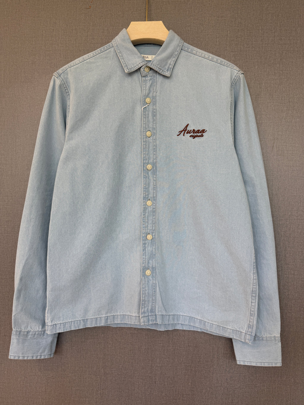 Light Wash Denim Shirt - Ice Blue