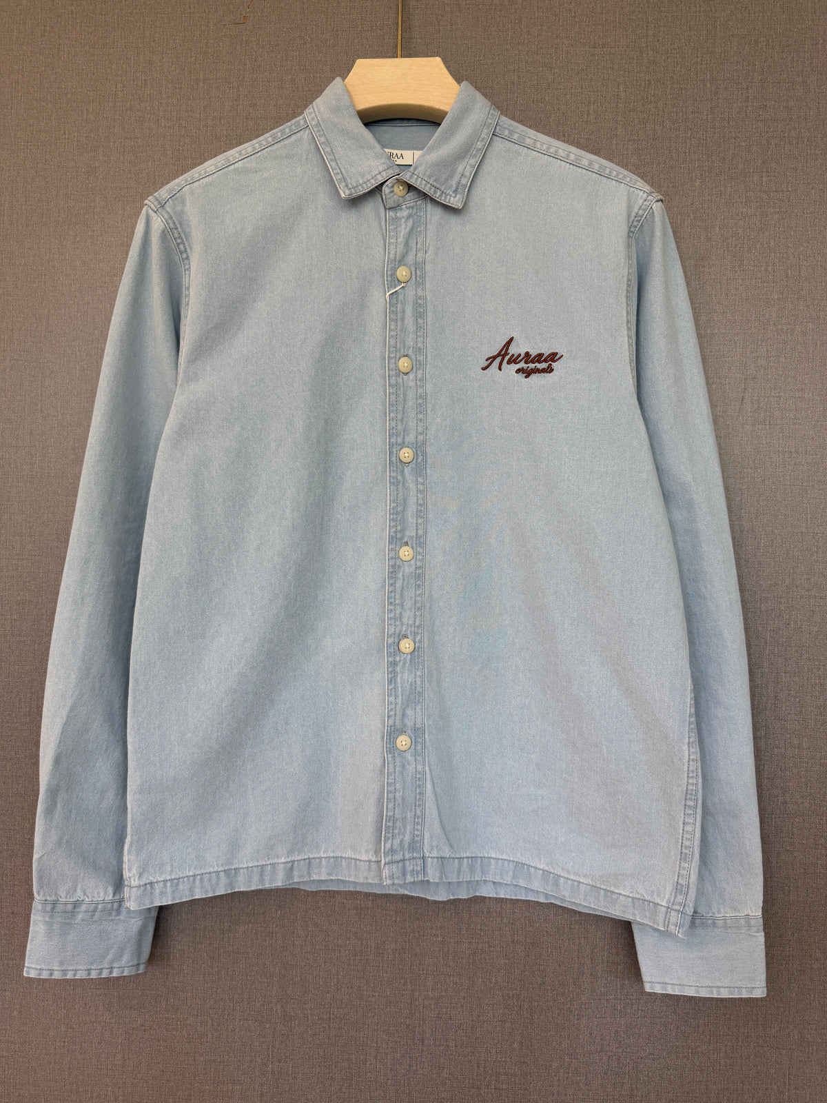 Light Wash Denim Shirt - Ice Blue