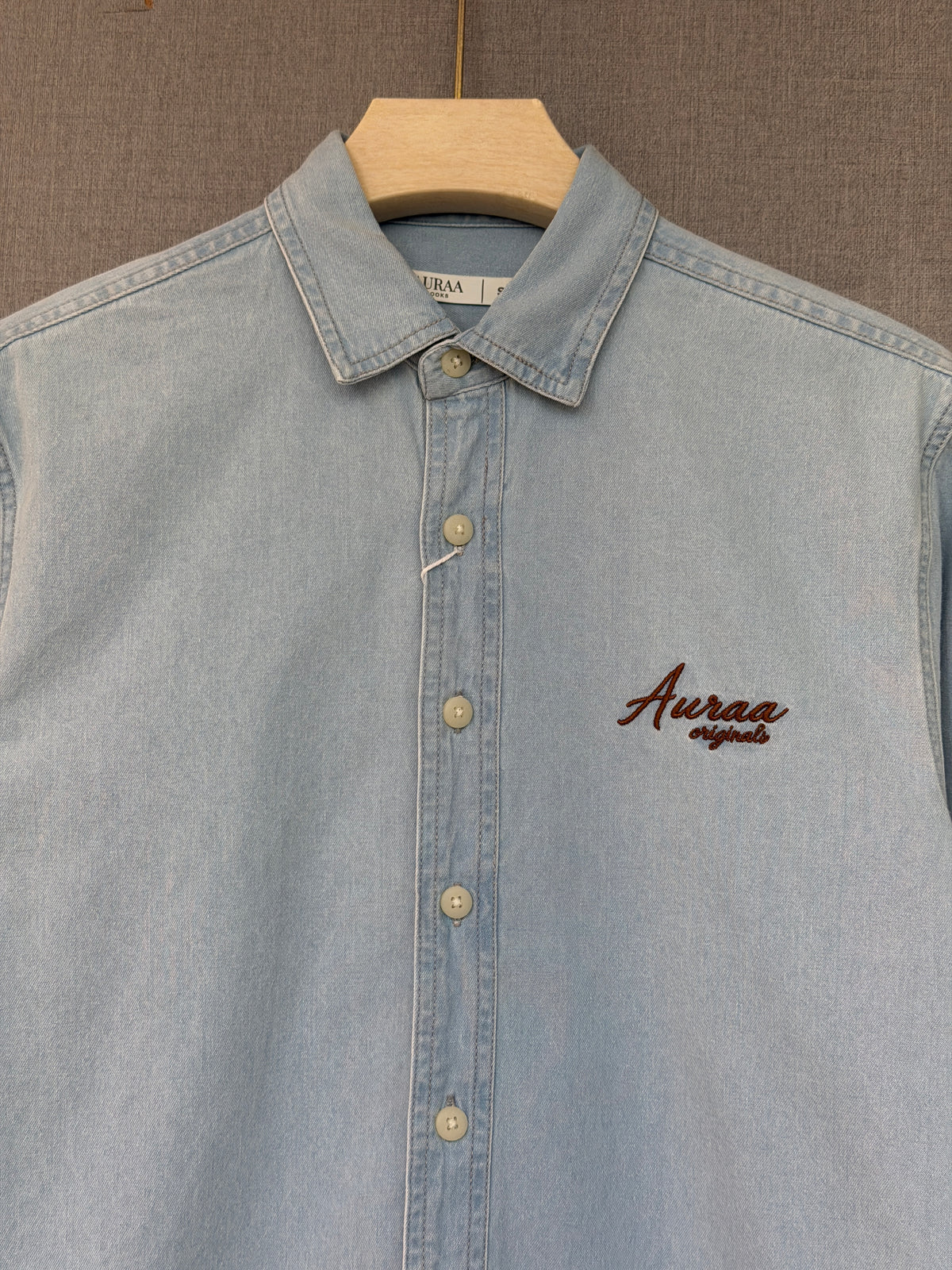 Light Wash Denim Shirt - Ice Blue