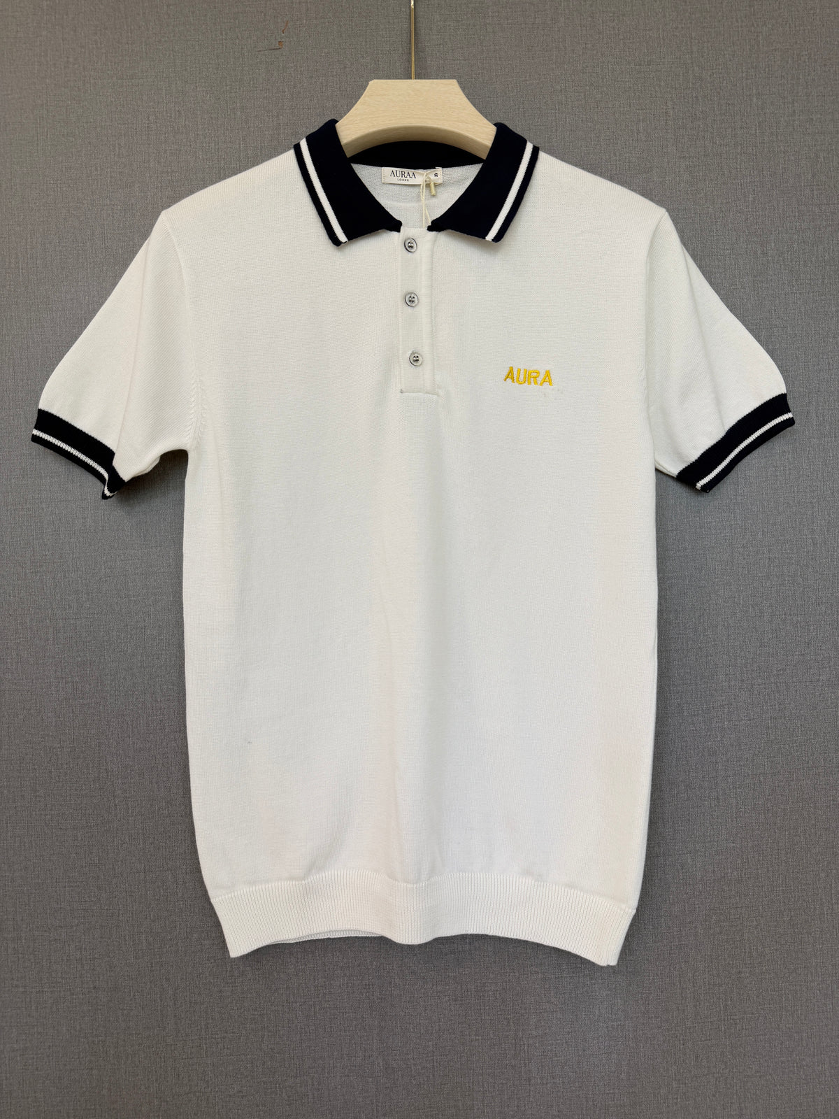 Textured Polo T Shirt - White