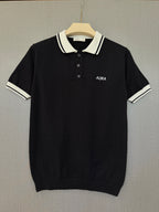 Textured Polo T Shirt - Black