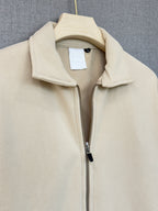 Suede Zip Jacket - Beige