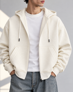 Oversized Zip Up Hoodie - Off White