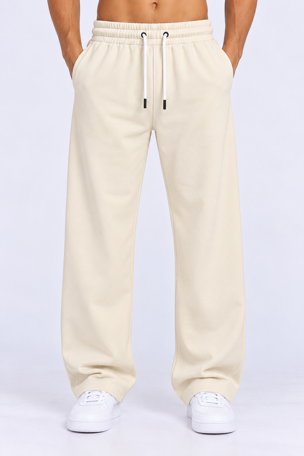 Premium Relaxed Fit Sweatpants - Cream