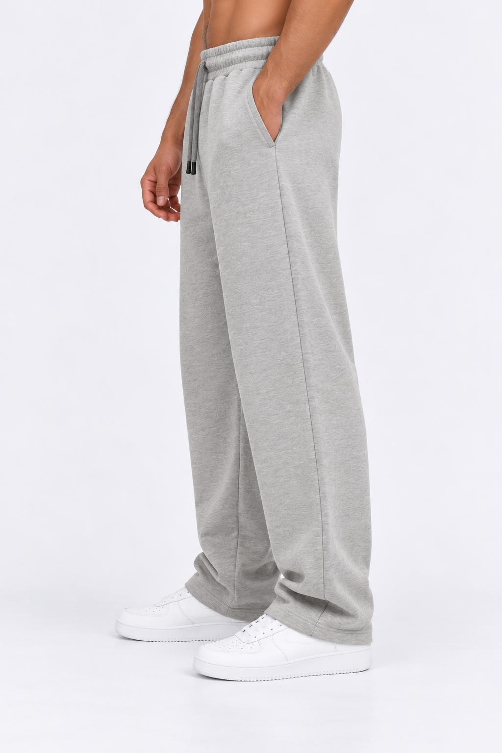 Premium Relaxed Fit Sweatpants - Light Grey