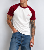 Classic Raglan Tee - Maroon & White