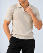 Ribbed Polo - Cream