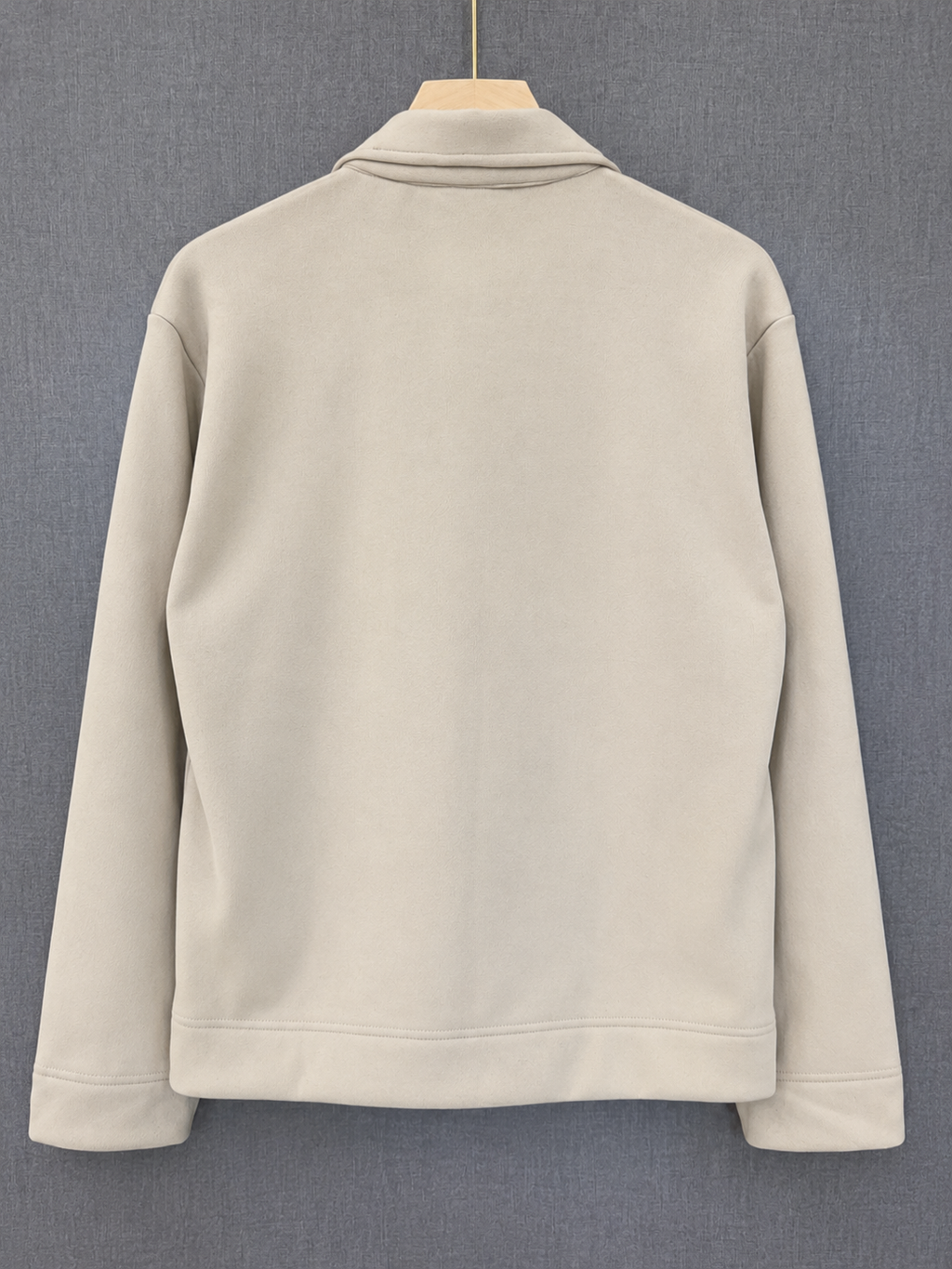 Suede Zip Jacket - Beige