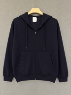 Oversized Zip Up Hoodie - Navy Blue