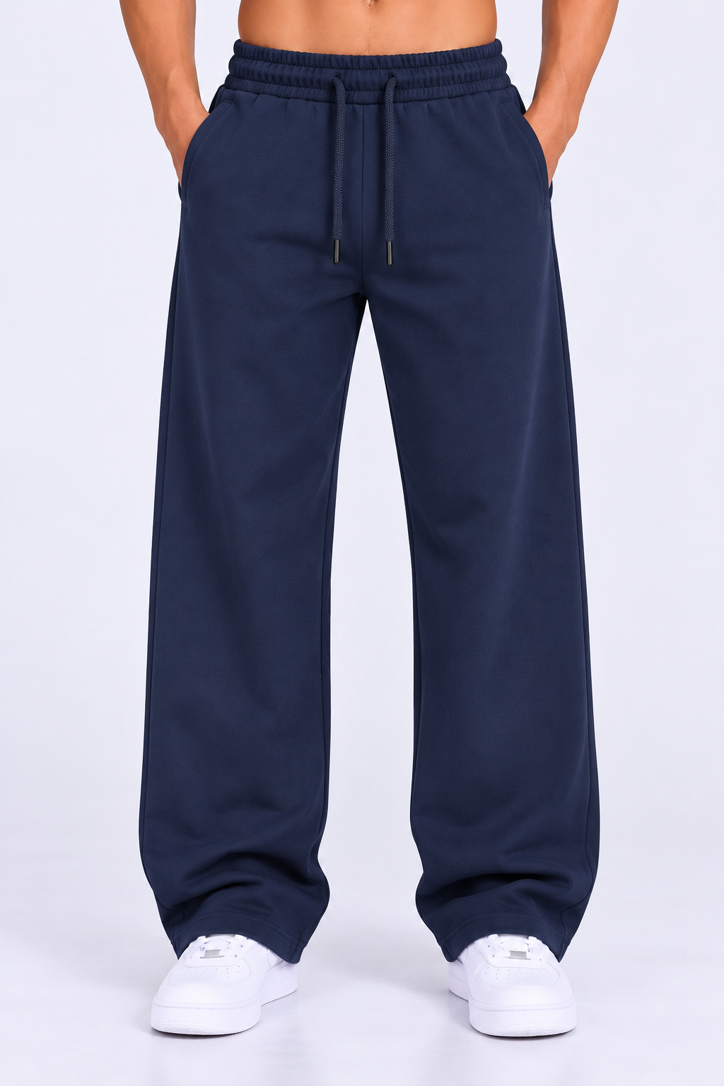 Premium Relaxed Fit Sweatpants - Navy Blue