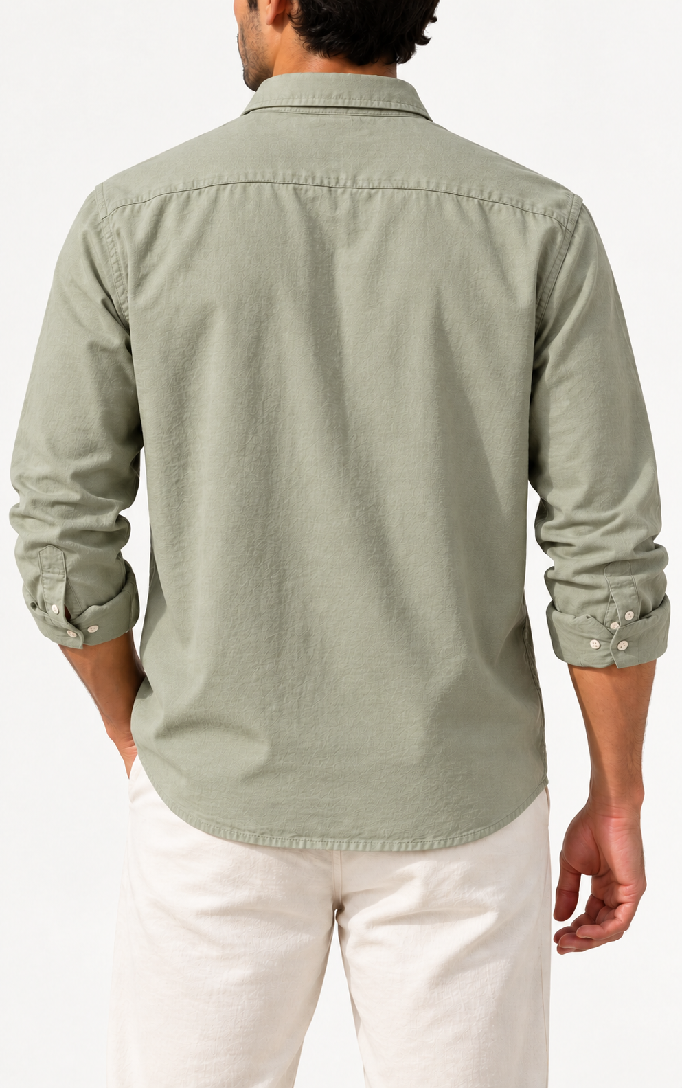 Daisy Embroidered Shirt - Sage Green