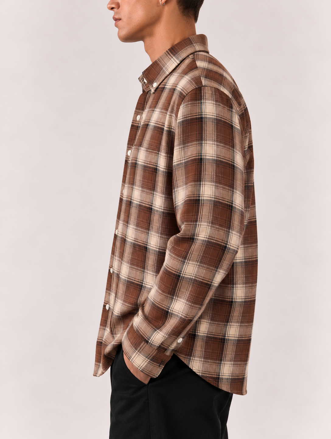 Flannel Shirt - Brown Beige