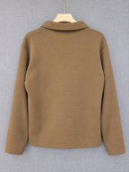 Suede Zip Jacket - Brown