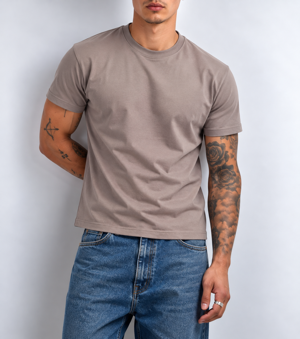 Classic Crew Neck Tee - Taupe