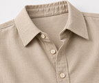Botanical Embroidered Boxy Fit Shirt - Beige