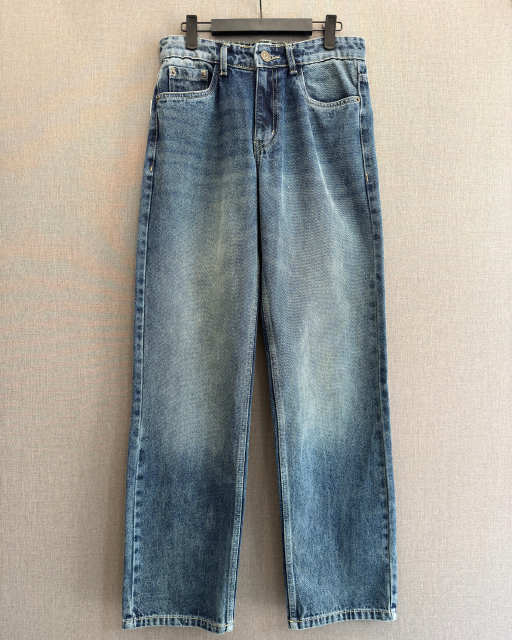 Denim Straight Fit Jeans - Vintage Wash Blue 2