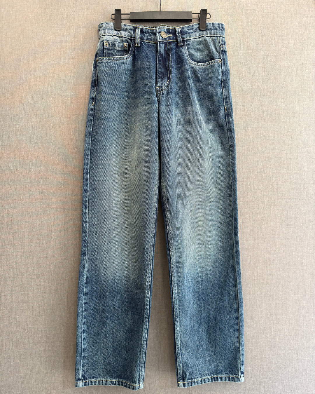 Denim Straight Fit Jeans - Vintage Wash Blue 2