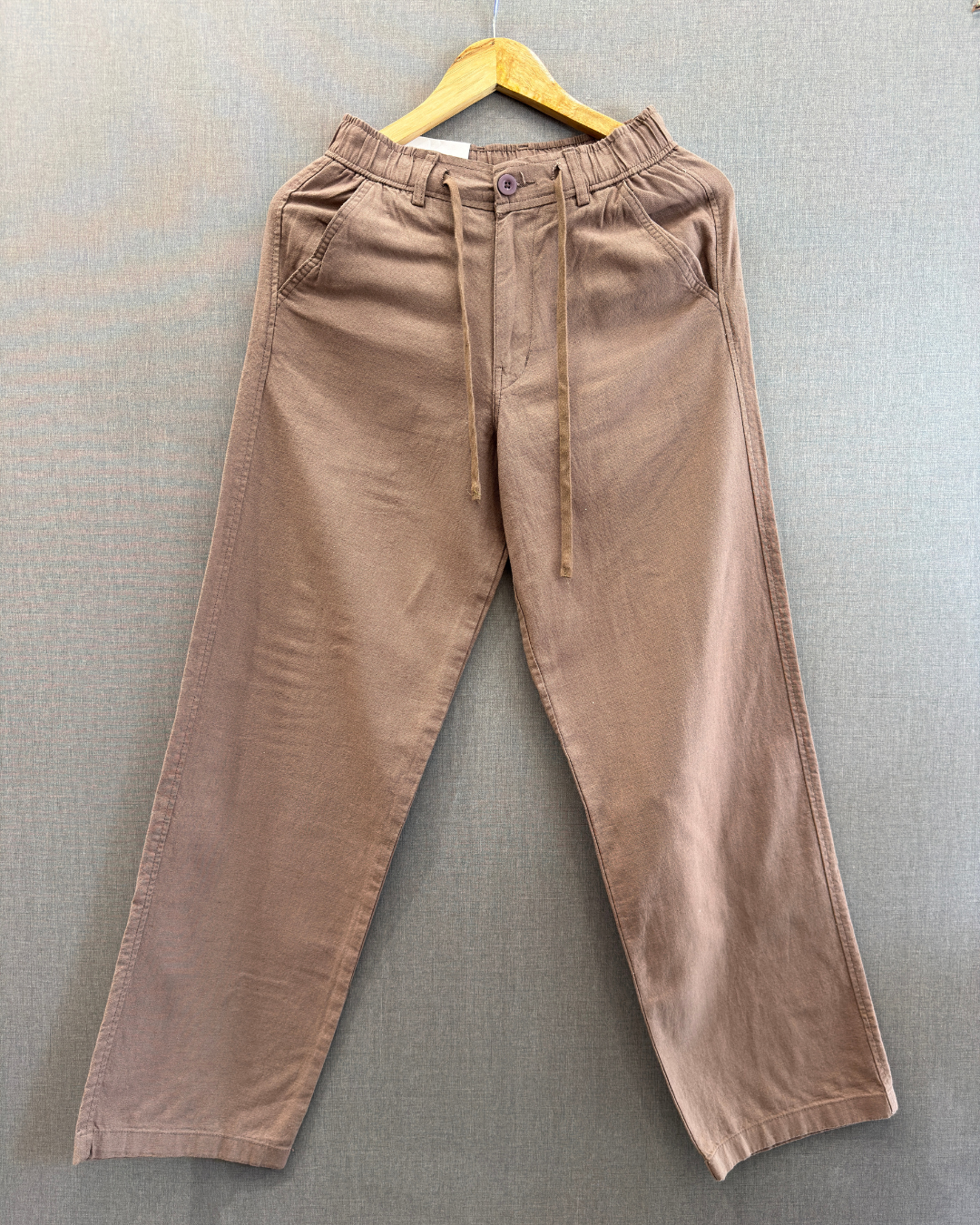 Brown Loose Lenin Pant