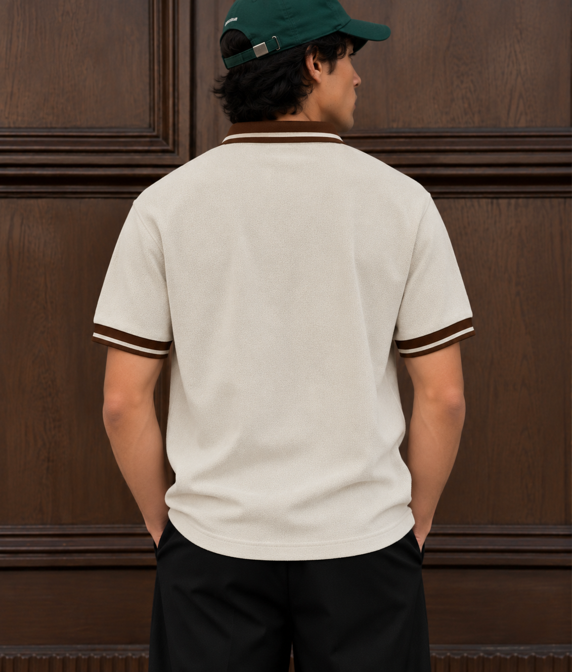 Textured Polo T Shirt - Beige