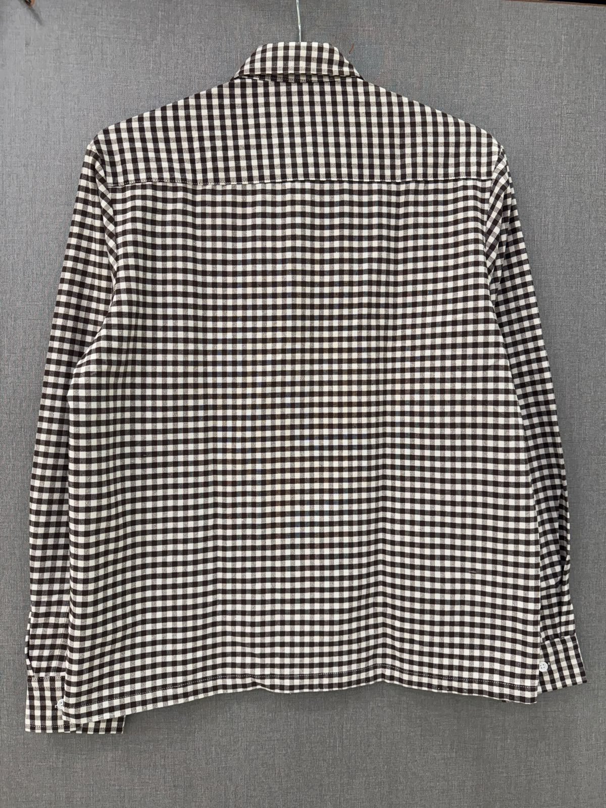 Boxy Fit Checkered Shirt - Dark Brown & White