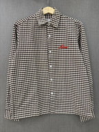 Boxy Fit Checkered Shirt - Dark Brown & White