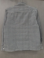 Boxy Fit Checkered Shirt - Navy Blue & White