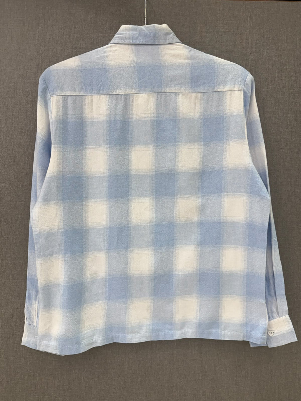 Boxy Fit Flannel Shirt - Blue & Cream